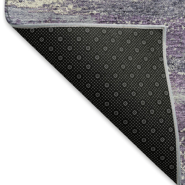 HomeRoots 9' X 12' Purple And Ivory Abstract Area Rug - Durable, Washable, UV-Protected for High-Traffic Spaces 675047