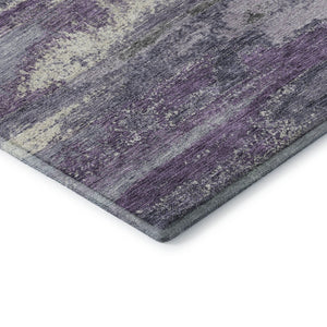 HomeRoots 9' X 12' Purple And Ivory Abstract Area Rug - Durable, Washable, UV-Protected for High-Traffic Spaces 675047