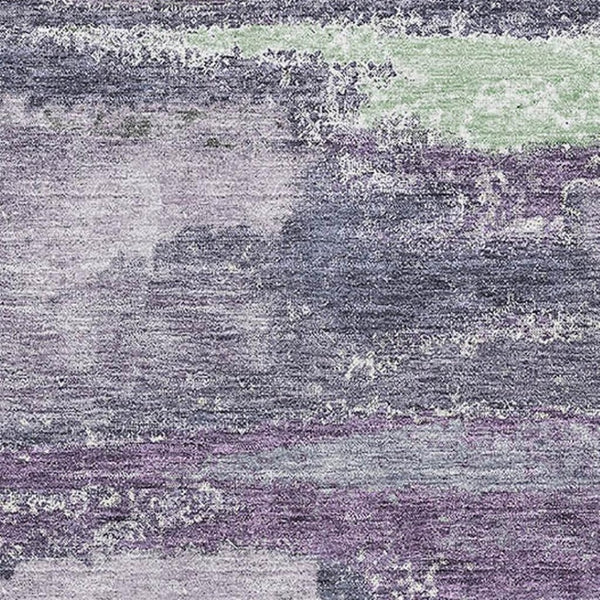 HomeRoots 9' X 12' Purple And Ivory Abstract Area Rug - Durable, Washable, UV-Protected for High-Traffic Spaces 675047