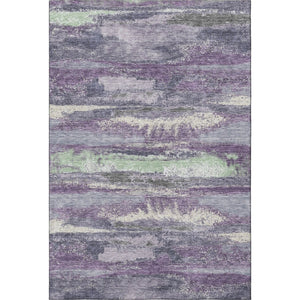 HomeRoots 10' X 14' Purple & Ivory Abstract Area Rug - Durable, Washable, UV-Protected for Modern Spaces 675048