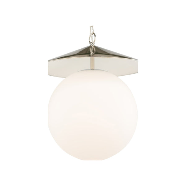 Wildwood Kyoto Pendant Brings Minimalist Geometry And Warm Milk-Glass Glow For Modern Dining, Kitchen, Foyer Lighting Silver 67505