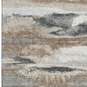 HomeRoots 8' X 10' Stylish Taupe Beige & Brown Abstract Washable Area Rug with UV Protection for Homes 675052