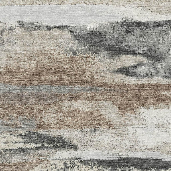 HomeRoots 9' X 12' Stylish Taupe Beige & Brown Abstract Area Rug - Washable, UV-Protected & Durable Design! 675053