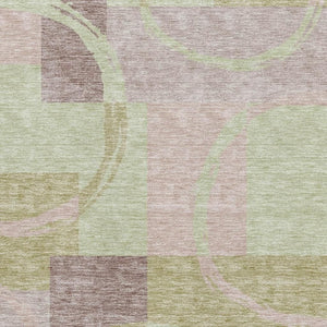 HomeRoots 8' X 10' Modern Blush Mint Green Lilac Geometric Area Rug - Washable, UV Protected & Durable Design! 675064