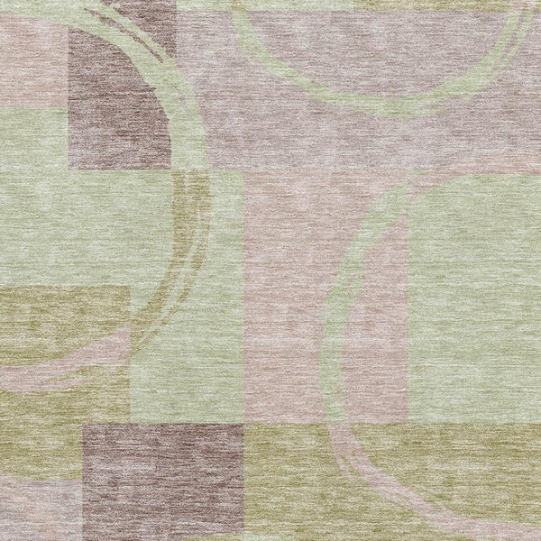 HomeRoots 8' X 10' Modern Blush Mint Green Lilac Geometric Area Rug - Washable, UV Protected & Durable Design! 675064