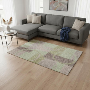 HomeRoots 10' X 14' Stylish Washable Area Rug in Blush, Mint Green & Lilac - UV Protected for Busy Homes 675066
