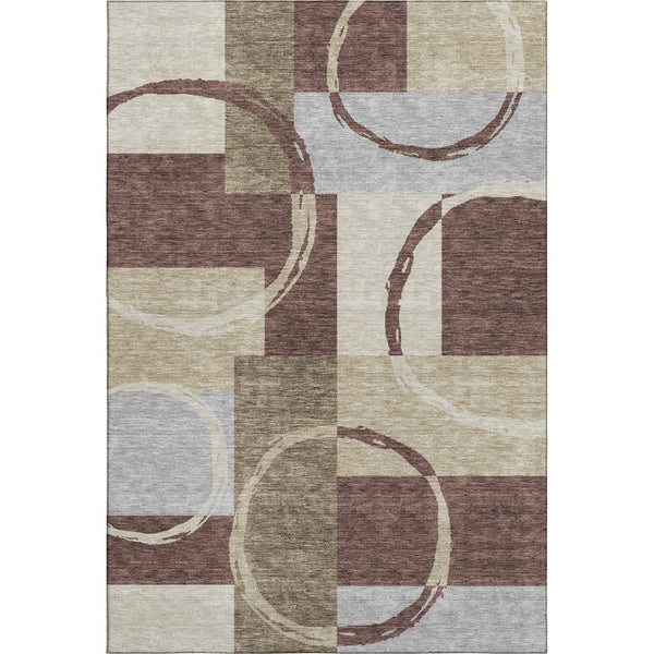HomeRoots 8' X 10' Stylish Geometric Area Rug – Durable, Washable, UV-Protected, Perfect for Family Spaces! 675070