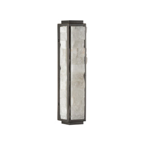Wildwood Sebastian Alabaster Wall Sconce — Antique Dark Bronze Frame, Damp Rated, Compact 16"H Lighting Fixture 67509