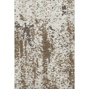 HomeRoots 5' X 8' Abstract Washable Area Rug in Brown, Ivory, and Beige with Stain Resistance & UV Protection 675104