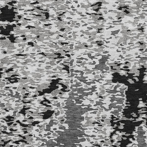 HomeRoots 9' X 12' Abstract Area Rug in Gray, Silver, and Black - Washable, UV-Protected for High-Traffic Spaces 675119