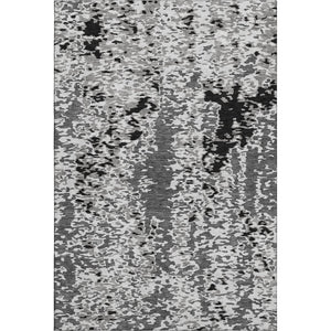 HomeRoots 10' X 14' Gray Silver and Black Abstract Washable Area Rug - UV Protected, Modern & Easy Care Design 675120
