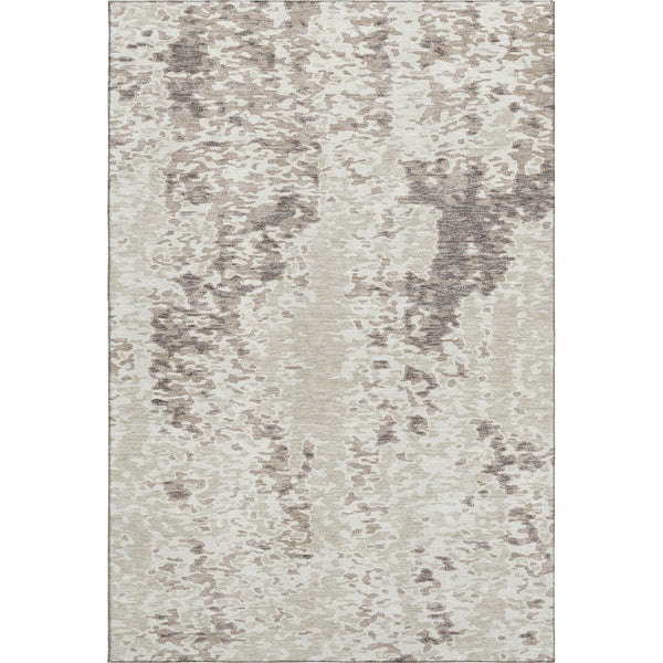 HomeRoots 5' X 8' Ivory And Beige Abstract Washable Area Rug - Soft, Durable, UV-Protected for Any Space! 675122