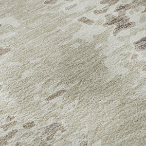 HomeRoots 5' X 8' Ivory And Beige Abstract Washable Area Rug - Soft, Durable, UV-Protected for Any Space! 675122