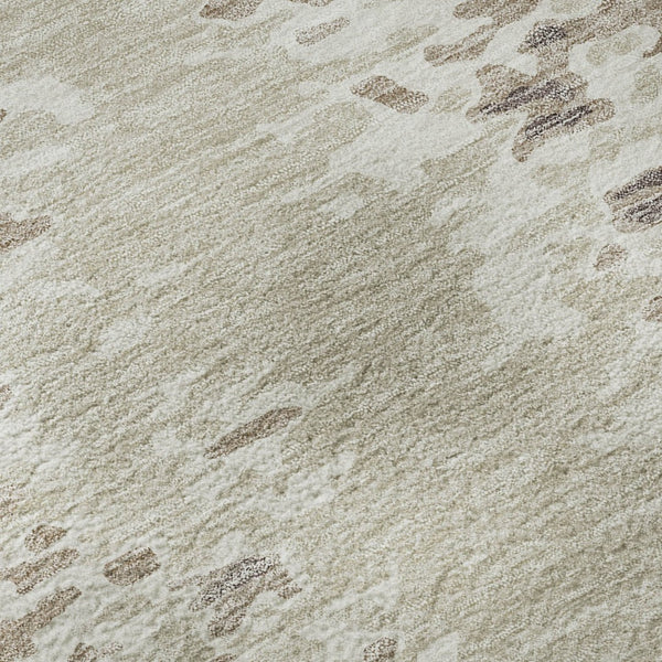 HomeRoots 5' X 8' Ivory And Beige Abstract Washable Area Rug - Soft, Durable, UV-Protected for Any Space! 675122