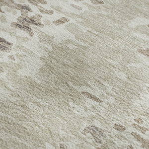 HomeRoots 5' X 8' Ivory And Beige Abstract Washable Area Rug - Soft, Durable, UV-Protected for Any Space! 675122