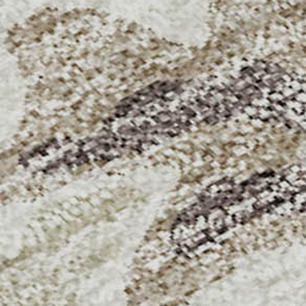 HomeRoots 9' x 12' Ivory and Beige Abstract Area Rug – Washable, UV Protected, Stain-Resistant for Durability 675125