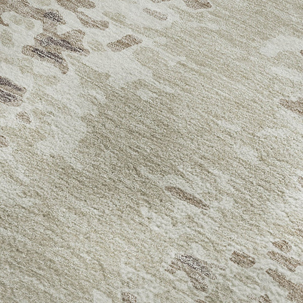 HomeRoots 9' x 12' Ivory and Beige Abstract Area Rug – Washable, UV Protected, Stain-Resistant for Durability 675125