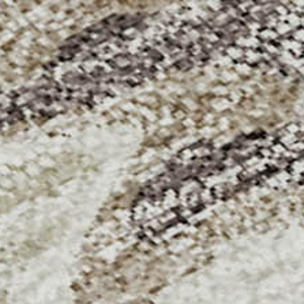 HomeRoots 10' Ivory & Beige Abstract Area Rug - Washable, UV Protected, Perfect for Family Living Spaces! 675126