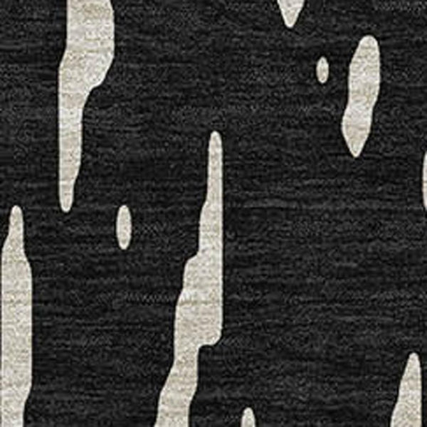 HomeRoots 9' X 12' Black And Ivory Abstract Area Rug - Washable, Stain-Resistant, UV Protected for Modern Homes 675137