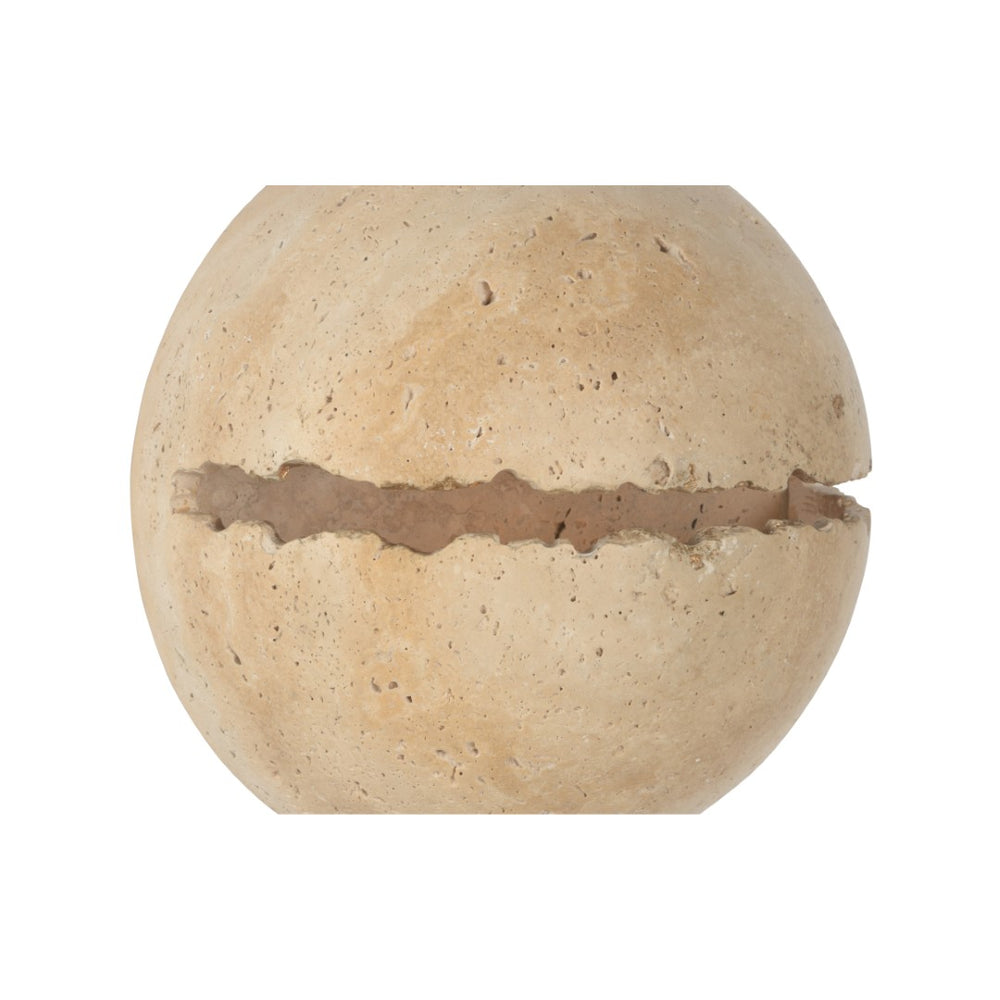 Wildwood Lunar Travertine Sconce — Handcrafted Split-Sphere Wall Light, Damp-Rated Sculptural Accent (8" H) 67514
