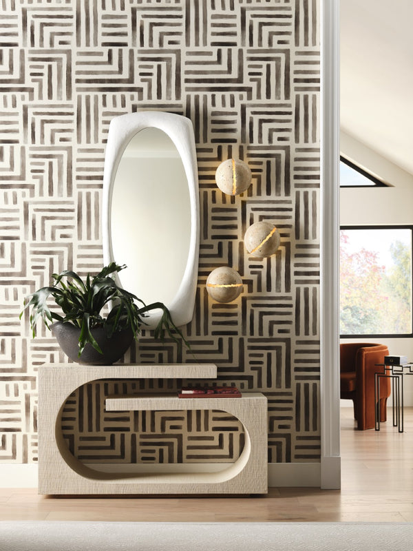 Wildwood Lunar Travertine Sconce — Handcrafted Split-Sphere Wall Light, Damp-Rated Sculptural Accent (8" H) 67514