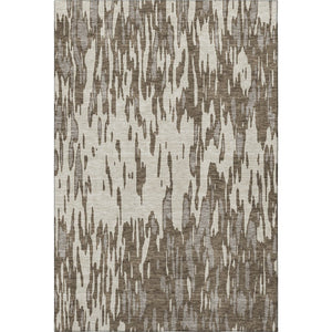 HomeRoots 5' X 8' Brown And Ivory Abstract Area Rug - Stylish, Washable, UV-Protected for Everyday Living 675140