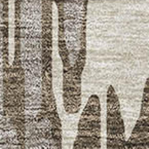 HomeRoots 9' X 12' Stylish Brown and Ivory Abstract Area Rug - Washable, UV Protected, Stain Resistant, Durable 675143
