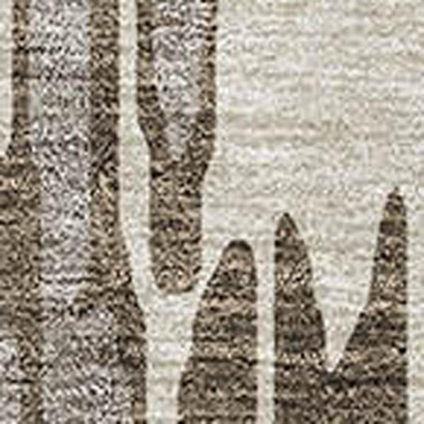 HomeRoots 10' X 14' Stylish Brown and Ivory Abstract Washable Area Rug with UV Protection for High-Traffic Homes 675144