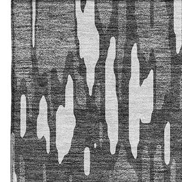 HomeRoots 8' X 10' Modern Gray and Ivory Abstract Washable Area Rug with UV Protection for Busy Homes 675160