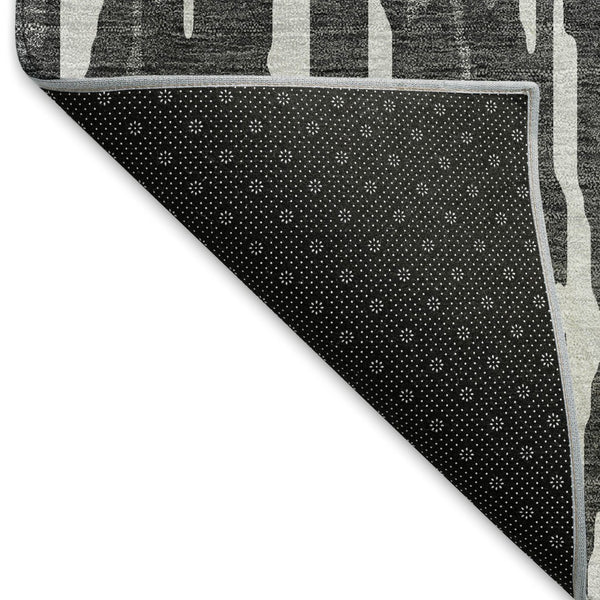 HomeRoots 9' X 12' Gray & Ivory Abstract Washable Area Rug – Durable, UV-Protected, Modern Elegance for Homes 675161