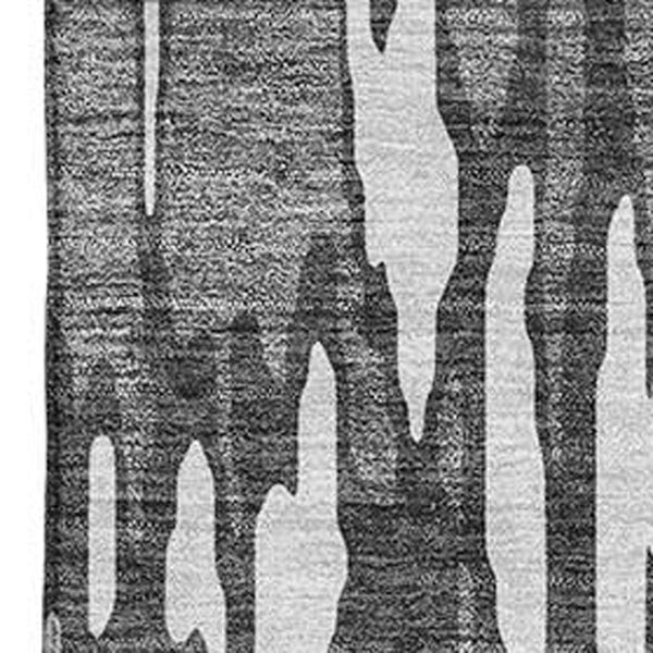 HomeRoots 9' X 12' Gray & Ivory Abstract Washable Area Rug – Durable, UV-Protected, Modern Elegance for Homes 675161