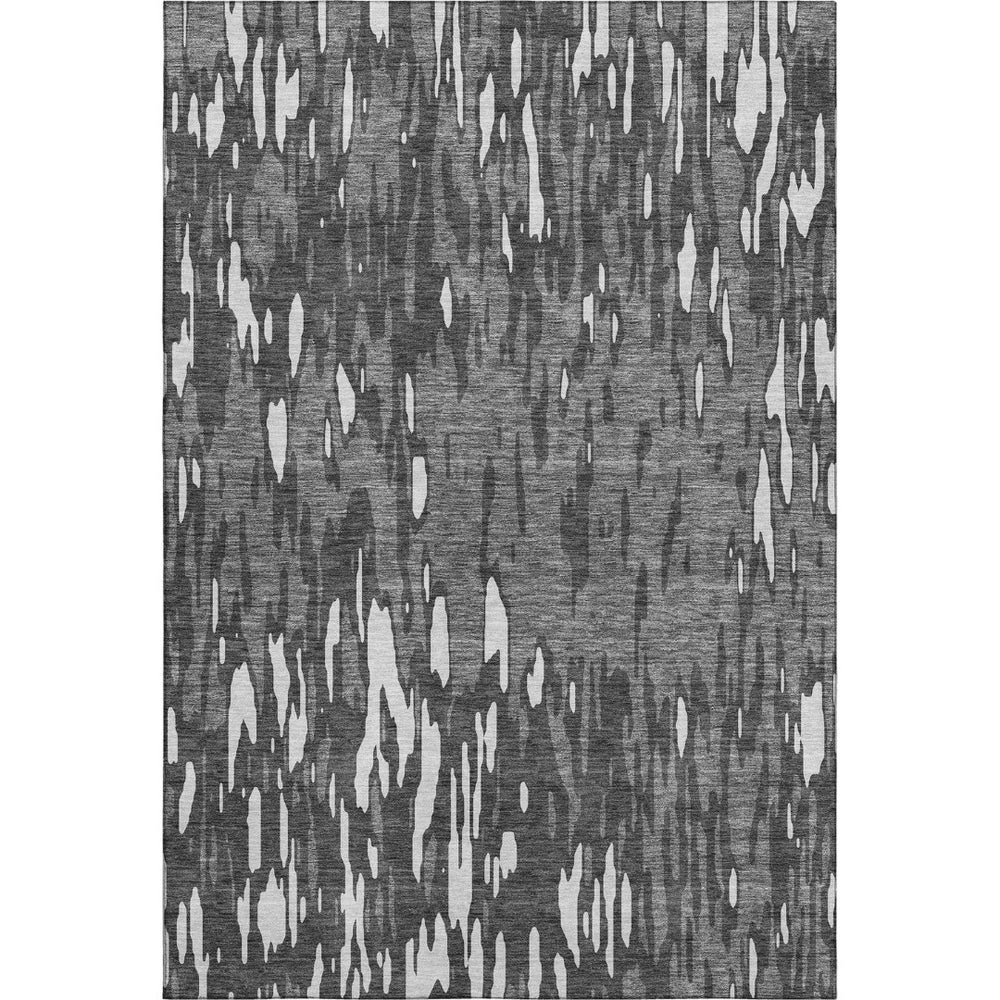 HomeRoots 10' X 14' Gray And Ivory Abstract Area Rug - Durable, Stain-Resistant, UV Protected for Homes 675162
