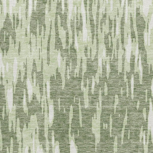 HomeRoots 8' X 10' Green and Ivory Abstract Area Rug - Washable, UV-Protected, Durable Design for Active Homes 675166