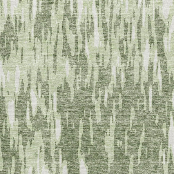 HomeRoots 8' X 10' Green and Ivory Abstract Area Rug - Washable, UV-Protected, Durable Design for Active Homes 675166