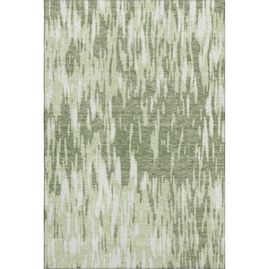 HomeRoots 9' X 12' Green & Ivory Abstract Washable Area Rug – Stylish, Durable, UV-Protected for High-Traffic Areas 675167