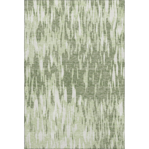 HomeRoots 9' X 12' Green & Ivory Abstract Washable Area Rug – Stylish, Durable, UV-Protected for High-Traffic Areas 675167