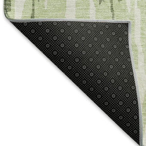HomeRoots 9' X 12' Green & Ivory Abstract Washable Area Rug – Stylish, Durable, UV-Protected for High-Traffic Areas 675167