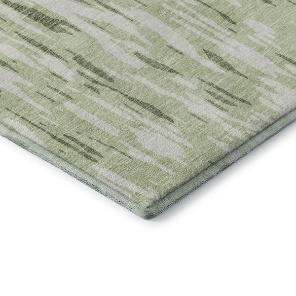 HomeRoots 9' X 12' Green & Ivory Abstract Washable Area Rug – Stylish, Durable, UV-Protected for High-Traffic Areas 675167
