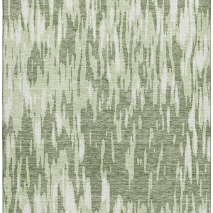 HomeRoots 9' X 12' Green & Ivory Abstract Washable Area Rug – Stylish, Durable, UV-Protected for High-Traffic Areas 675167