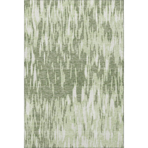 HomeRoots 9' X 12' Green & Ivory Abstract Washable Area Rug – Stylish, Durable, UV-Protected for High-Traffic Areas 675167