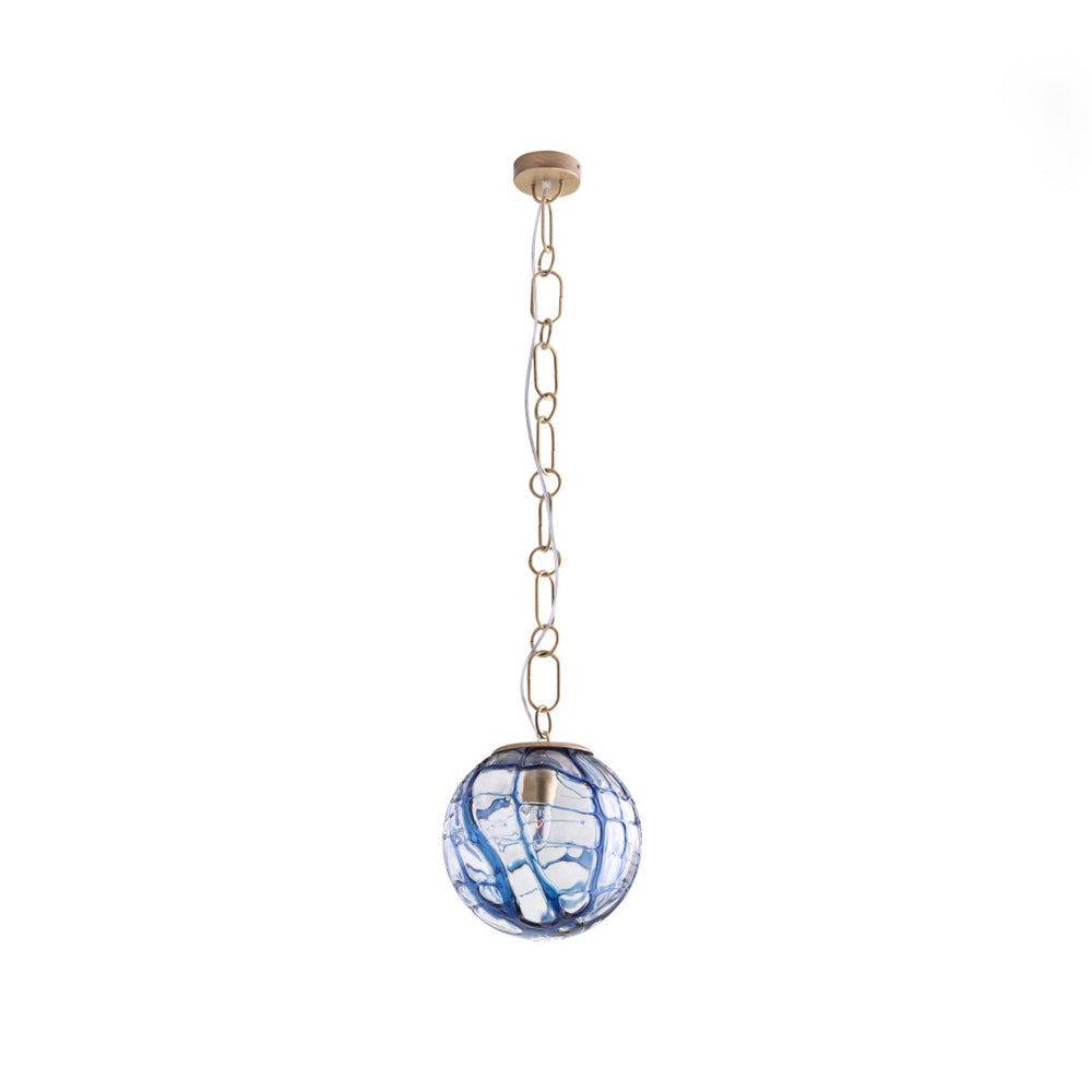 Wildwood Amo Pendant Brings Handcrafted Italian Mouth-Blown Smoke Glass With Antique Brass Suspension For Warm Ambient Glow Blue 67517