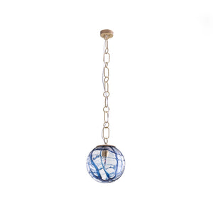 Wildwood Amo Pendant Brings Handcrafted Italian Mouth-Blown Smoke Glass With Antique Brass Suspension For Warm Ambient Glow Blue 67517