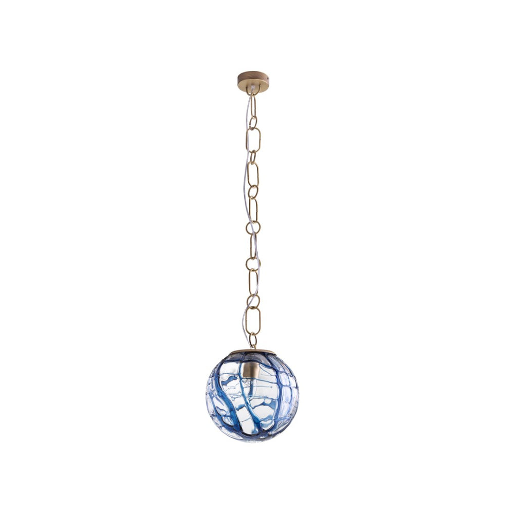 Wildwood Amo Pendant Brings Handcrafted Italian Mouth-Blown Smoke Glass With Antique Brass Suspension For Warm Ambient Glow Blue 67517