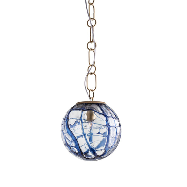 Wildwood Amo Pendant Brings Handcrafted Italian Mouth-Blown Smoke Glass With Antique Brass Suspension For Warm Ambient Glow Blue 67517