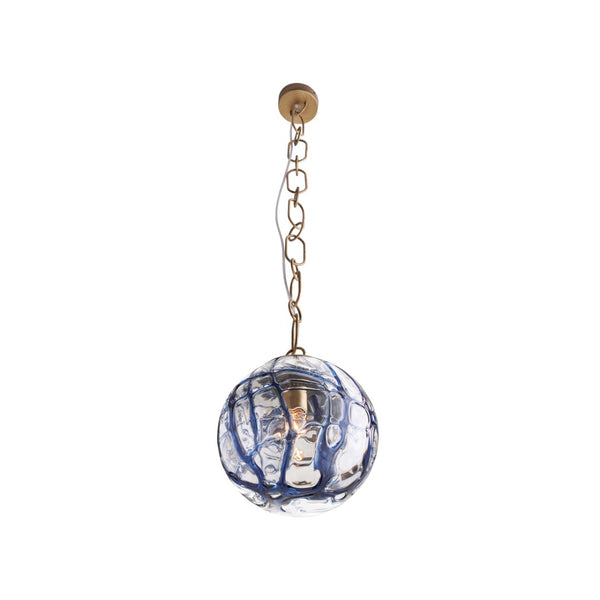 Wildwood Amo Pendant Brings Handcrafted Italian Mouth-Blown Smoke Glass With Antique Brass Suspension For Warm Ambient Glow Blue 67517
