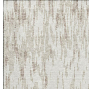 HomeRoots 8' X 10' Ivory And Beige Abstract Area Rug - Washable, UV-Protected, Stylish & Low-Maintenance Design 675172