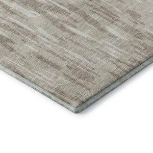 HomeRoots 10' X 14' Ivory And Beige Abstract Area Rug - Washable, UV Protected, Stain-Resistant for Modern Spaces 675174