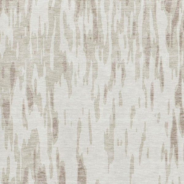 HomeRoots 10' X 14' Ivory And Beige Abstract Area Rug - Washable, UV Protected, Stain-Resistant for Modern Spaces 675174