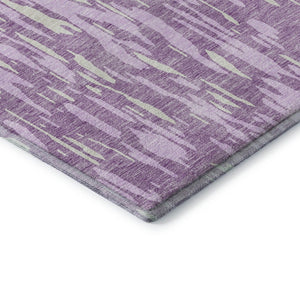 HomeRoots 5' X 8' Stylish Lavender and Ivory Abstract Washable Area Rug with Stain Resistance & UV Shield 675176