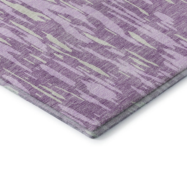 HomeRoots 5' X 8' Stylish Lavender and Ivory Abstract Washable Area Rug with Stain Resistance & UV Shield 675176